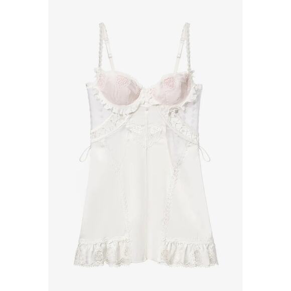For Love & Lemons Heart Window Slip Dress White - M - Picture 5 of 8